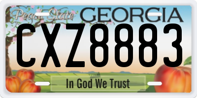 GA license plate CXZ8883