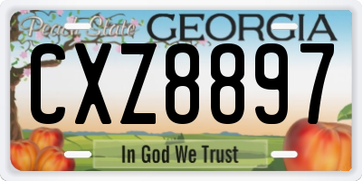 GA license plate CXZ8897