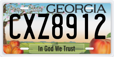GA license plate CXZ8912