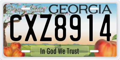 GA license plate CXZ8914