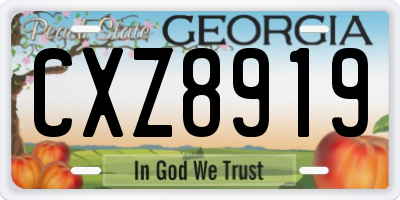 GA license plate CXZ8919
