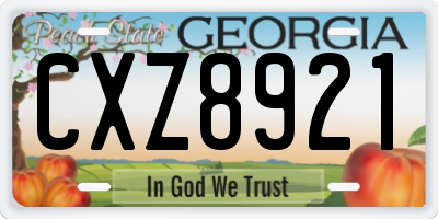 GA license plate CXZ8921