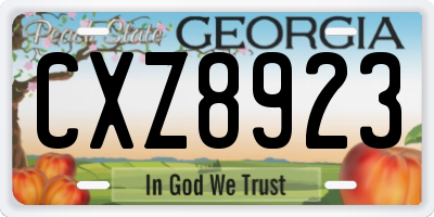 GA license plate CXZ8923