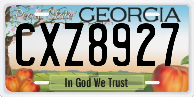 GA license plate CXZ8927