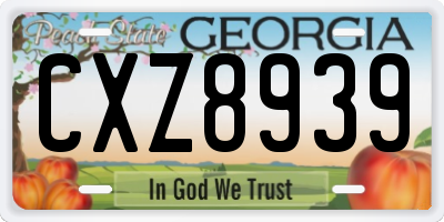 GA license plate CXZ8939