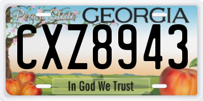 GA license plate CXZ8943