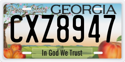 GA license plate CXZ8947
