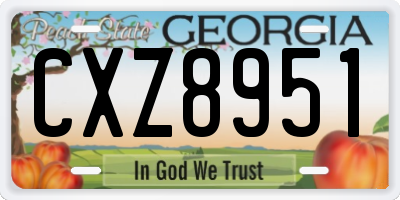GA license plate CXZ8951