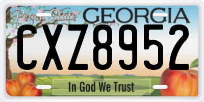 GA license plate CXZ8952