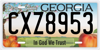 GA license plate CXZ8953