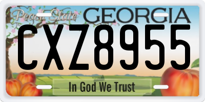 GA license plate CXZ8955