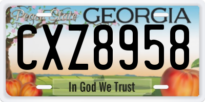 GA license plate CXZ8958