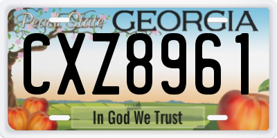 GA license plate CXZ8961