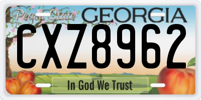 GA license plate CXZ8962