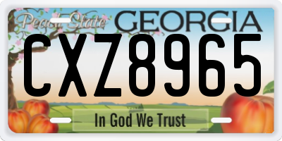GA license plate CXZ8965