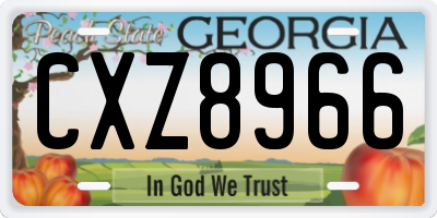 GA license plate CXZ8966