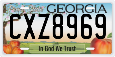 GA license plate CXZ8969
