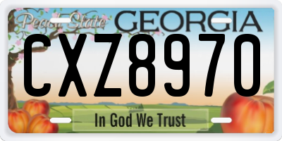 GA license plate CXZ8970