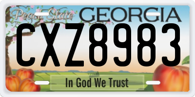 GA license plate CXZ8983