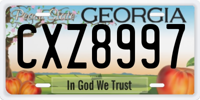 GA license plate CXZ8997