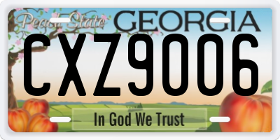 GA license plate CXZ9006