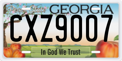 GA license plate CXZ9007