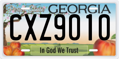 GA license plate CXZ9010