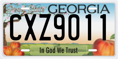 GA license plate CXZ9011
