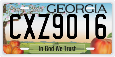 GA license plate CXZ9016