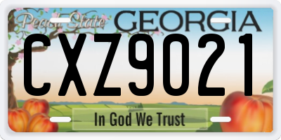 GA license plate CXZ9021