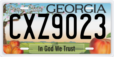 GA license plate CXZ9023