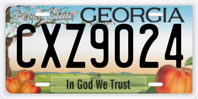 GA license plate CXZ9024
