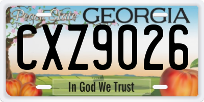 GA license plate CXZ9026
