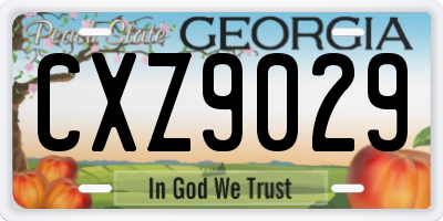 GA license plate CXZ9029