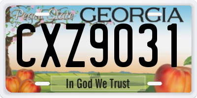 GA license plate CXZ9031