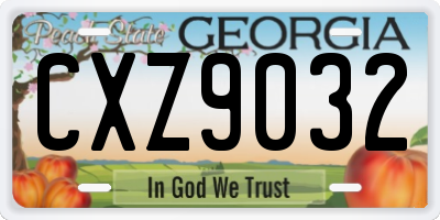 GA license plate CXZ9032