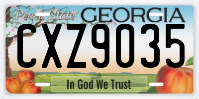 GA license plate CXZ9035