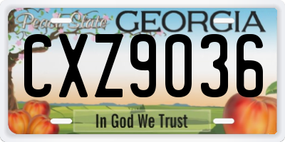GA license plate CXZ9036