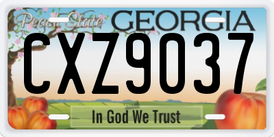 GA license plate CXZ9037