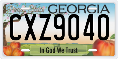 GA license plate CXZ9040
