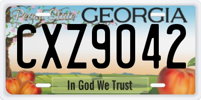 GA license plate CXZ9042