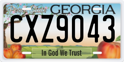 GA license plate CXZ9043