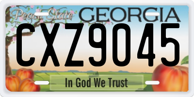 GA license plate CXZ9045