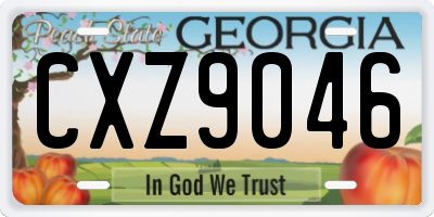 GA license plate CXZ9046