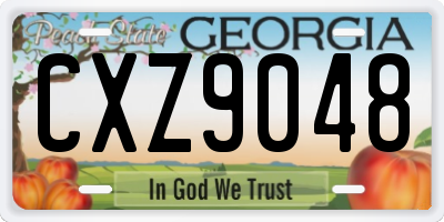 GA license plate CXZ9048
