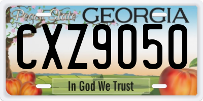 GA license plate CXZ9050