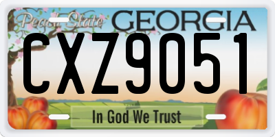GA license plate CXZ9051