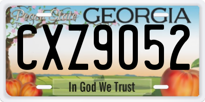GA license plate CXZ9052