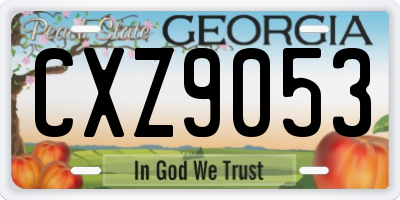 GA license plate CXZ9053