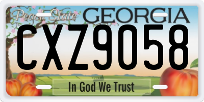 GA license plate CXZ9058